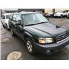 Image 2 : 2003 SUBARU FORESTER 2.5X AWD, 4 DOOR HATCHBACK, GREEN, VIN # JF1SG63673H749980