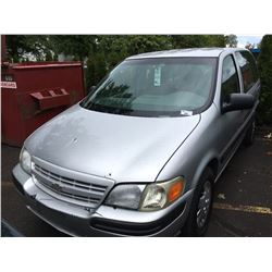 2003 CHEVROLET VENTURE, PASSENGER VAN, GREY, VIN # 1GNDU23E43D282463