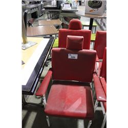 PAIR OF RED FIRST AID CHAIRS