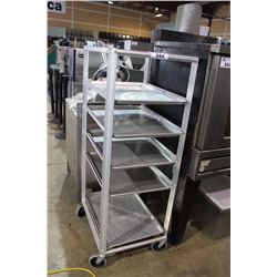 ALUMINUM MOBILE BAKERS RACK WITH BAKING SHEETS