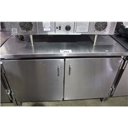 WASSERSTROM 4' STAINLESS STEEL 2 DOOR COUNTER