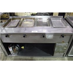 STAINLESS STEEL 4' 5 STATION STEAM TABLE