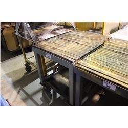 METAL MOBILE WOOD TOP WORK TABLE