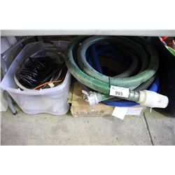 ASSORTED HOSES AND BOTTLES