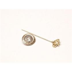 14K Gold Button with Ancient Silver Coin