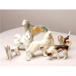 Six English Ceramic Dog Figures 