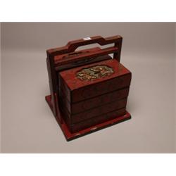 Chinese Lacquer Box Set with Stand