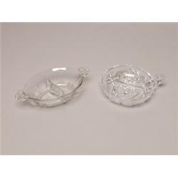 Two Vintage Crystal Glass Servers