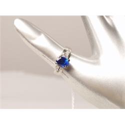 Diamond & Faux Sapphire Ring
