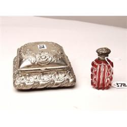 Victorian Silver Plate Box & Scent Bottle