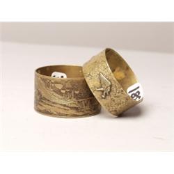 Two Japanese Brass Napkin Rings