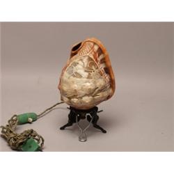 Antique Italian Cameo Carved Shell Lamp