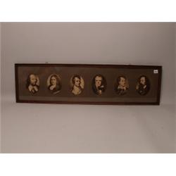 6 old Portraits Pints of British Poets