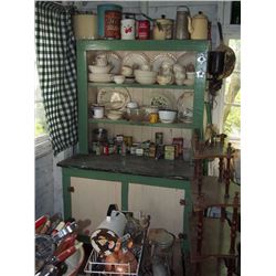 Wooden Cabinet Green & White (Not Contents)