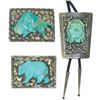 Image 1 : 3 Carved Turquoise Pieces