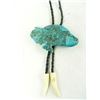 Image 3 : Carved Turquoise Bolo Tie - "LV"
