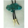 Image 4 : Carved Turquoise Bolo Tie - "LV"