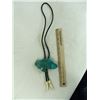 Image 7 : Carved Turquoise Bolo Tie - "LV"