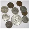 10 TOTAL U.S. COINS INCLUDES SILVER KENNEDY HALF DOLLAR/INDIAN HEAD CENTS & BUFFALO NICKELS!!