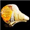 Image 2 : 14K Gold  14.22ct Citrine & 0.27ctw Diamond Ring