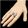 Image 3 : 14K Gold  1.24ct Sapphire & 1.80ctw Diamond Ring