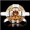 Image 1 : 14K Gold 2.85ctw Fancy Color Diamond Ring