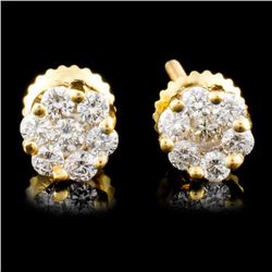 18K Gold 0.46ctw Diamond Earrings