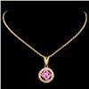 Image 2 : 18K Gold 0.70ctw Sapphire & 0.47ctw Diamond Pendan