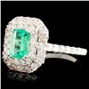 Image 2 : 18K Gold 0.70ct Emerald & 0.86ctw Diamond Ring