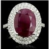 Image 2 : 18K White Gold 4.69ct Ruby & 0.65ct Diamond Ring