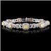 Image 4 : 18K White Gold 5.66ctw Fancy Color Diamond Bracele