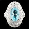 Image 1 : 18K Gold 4.13ct Tourmaline &2.30ctw Diamond Ring