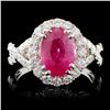 Image 1 : 18K White Gold 2.81ct Ruby & 1.00ct Diamond Ring