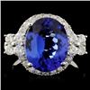 Image 1 : 18K Gold 4.48ct Tanzanite & 0.91ct Diamond Ring
