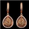 Image 1 : 14K Gold 0.63ctw Fancy Diamond Earrings