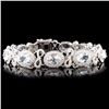 Image 1 : 14K Gold 6.92ct Aquamarine & 2.18ctw Diamond Brace
