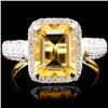 14K Gold 2.00ct Citrine & 0.52 Diamond Ring