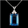 14K Gold 15ct Topaz & 0.24ctw Diamond Pendant