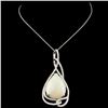 14K Gold 11.04ct Opal & 1.20ctw Diamond Pendant