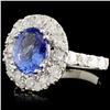 Image 2 : 14K Gold 1.83ct Tanzanite & 1.49ctw Diamond Ring
