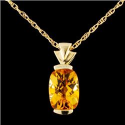 14K Gold 1.80ctw Topaz Pendant