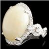 Image 2 : 14K Gold 10.70ct Opal & 0.96ctw Diamond Ring