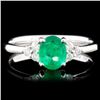 Image 1 : 18K Gold 0.67ct Emerald & 0.15ctw Diamond Ring