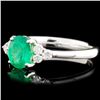 Image 2 : 18K Gold 0.67ct Emerald & 0.15ctw Diamond Ring