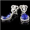 Image 2 : 14K Gold 7.58ctw Tanzanite & 1.27ctw Diamond Earri
