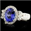 Image 2 : 18K Gold 2.26ct Tanzanite & 0.71ctw Diamond Ring