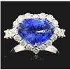 Image 1 : 18K White Gold 4.08ct Sapphire & 1.39ct Diamond Ri