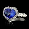 Image 2 : 18K White Gold 4.08ct Sapphire & 1.39ct Diamond Ri