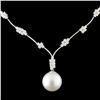 Image 2 : 18K Gold 14MM Pearl & 1.82ctw Diamond Necklace