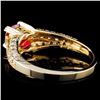 Image 3 : 14K Gold 1.15ct Ruby & 0.53ctw Diamond Ring